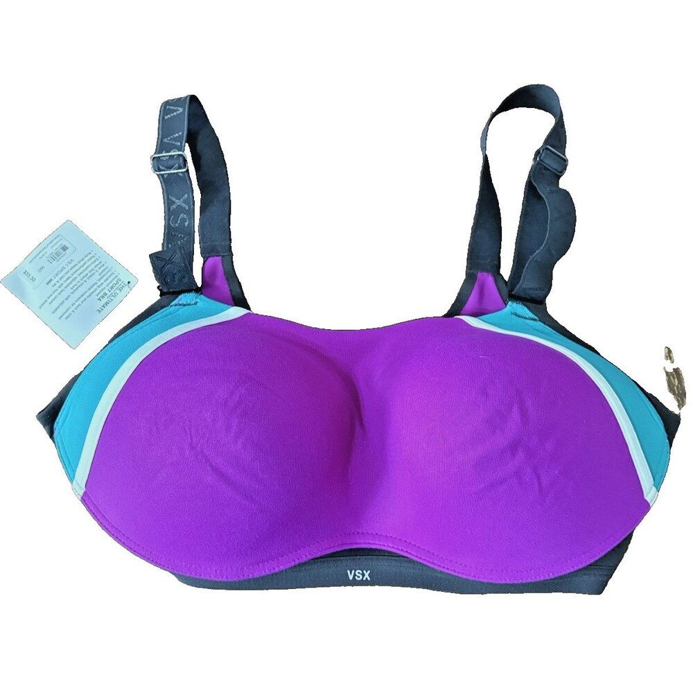 Victoria’s Secret VSX Purple and Teal Sports Bra NWT Size 36D
